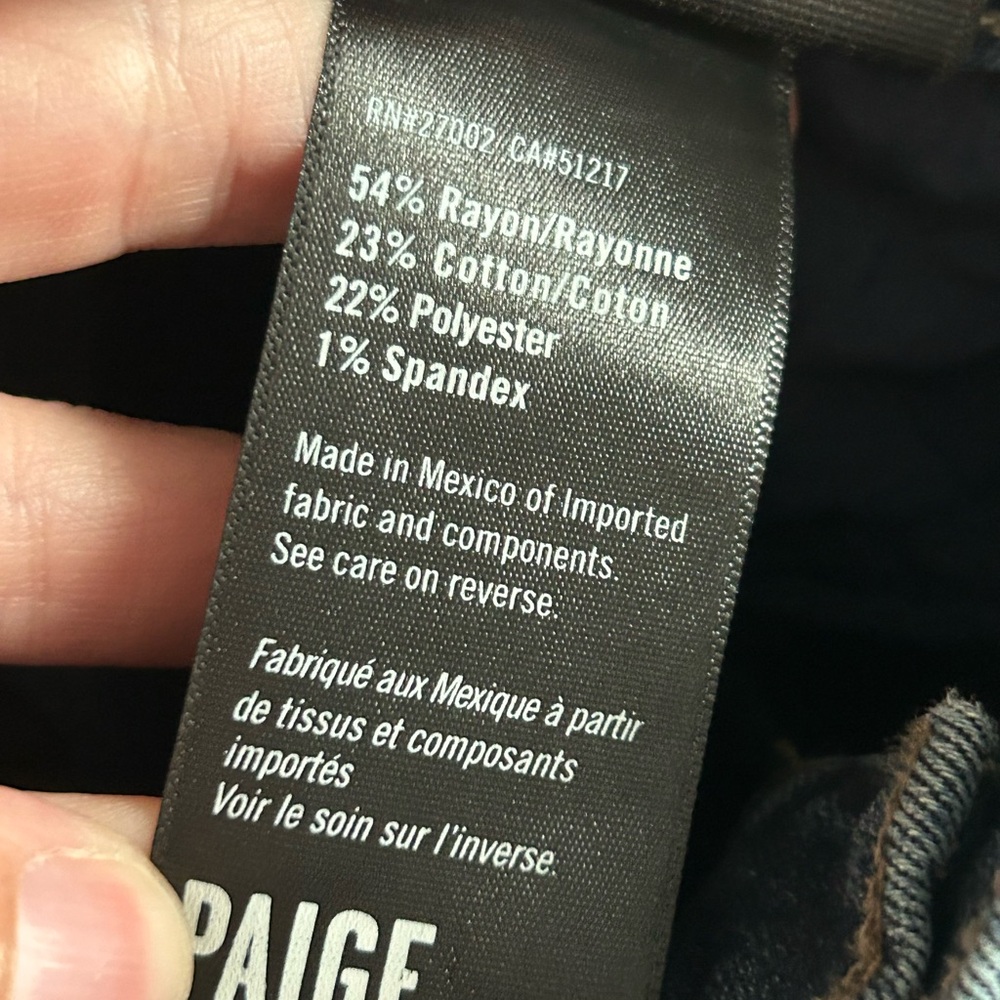 Paige Federal Jeans Mens Size 38 Straight Leg Blue Denim Jeans Dark Wash - Picture 8 of 14